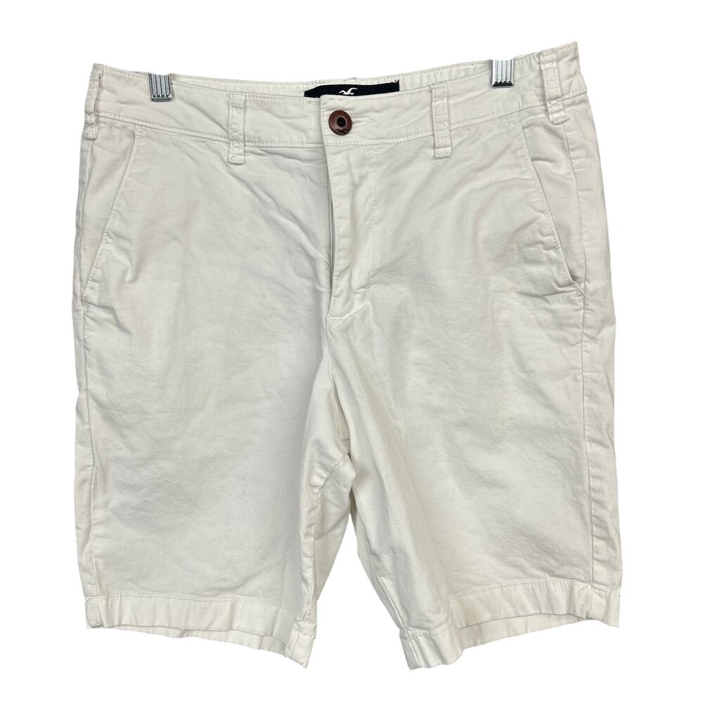 Hollister Mens Shorts White Classic Flat Front Casual Epic Flex Stretch 29 - Picture 1 of 13